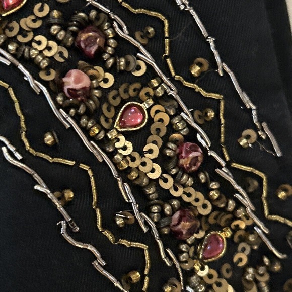 Just Cavalli Gold Label black pant jeans rhinestone gold embellished sz 40 Italy - Picture 7 of 16